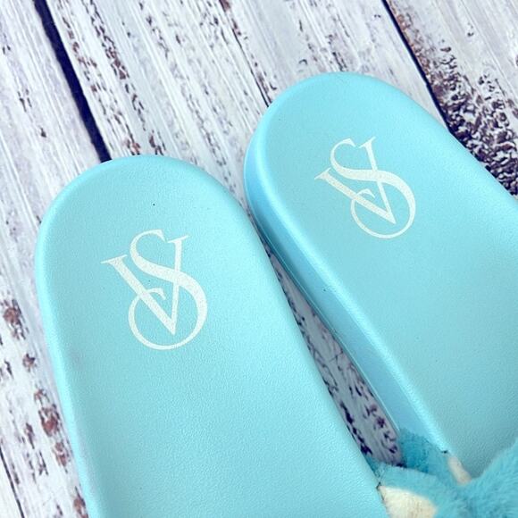 Victoria's Secret Striped Faux Fur Slides size Large - Picture 11 of 14